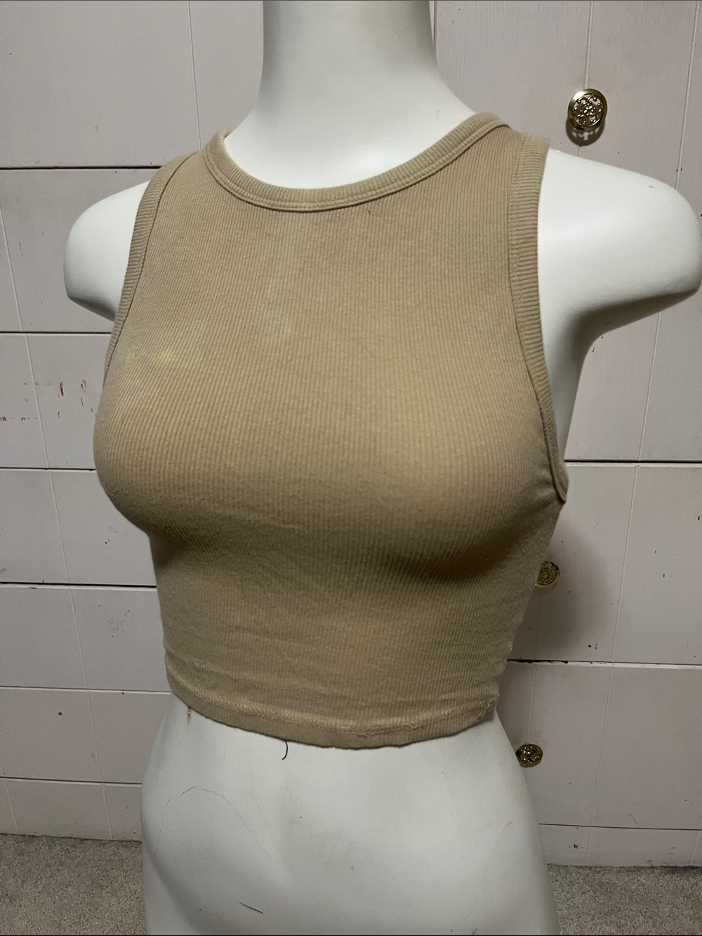 Zara Tan Ribbed Tank Top - Picture 2 of 7